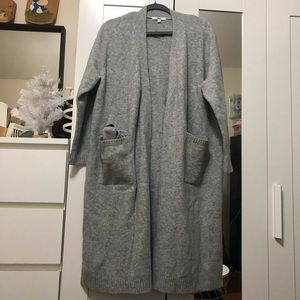 Grey long sweater cardigan